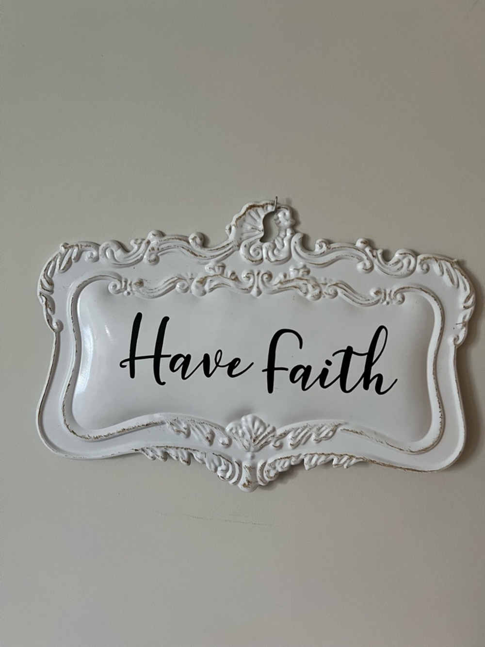 Have Faith White Decorative Wall Plaque - Unbranded - Metal